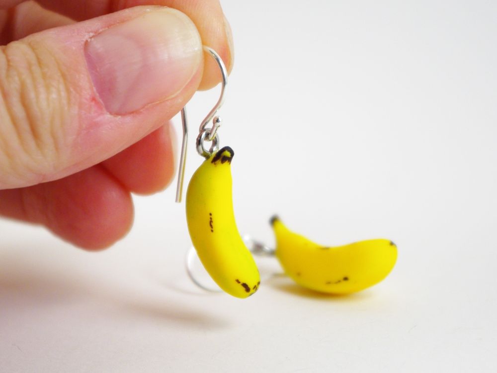 Boucles d'oreilles artisanales bananes