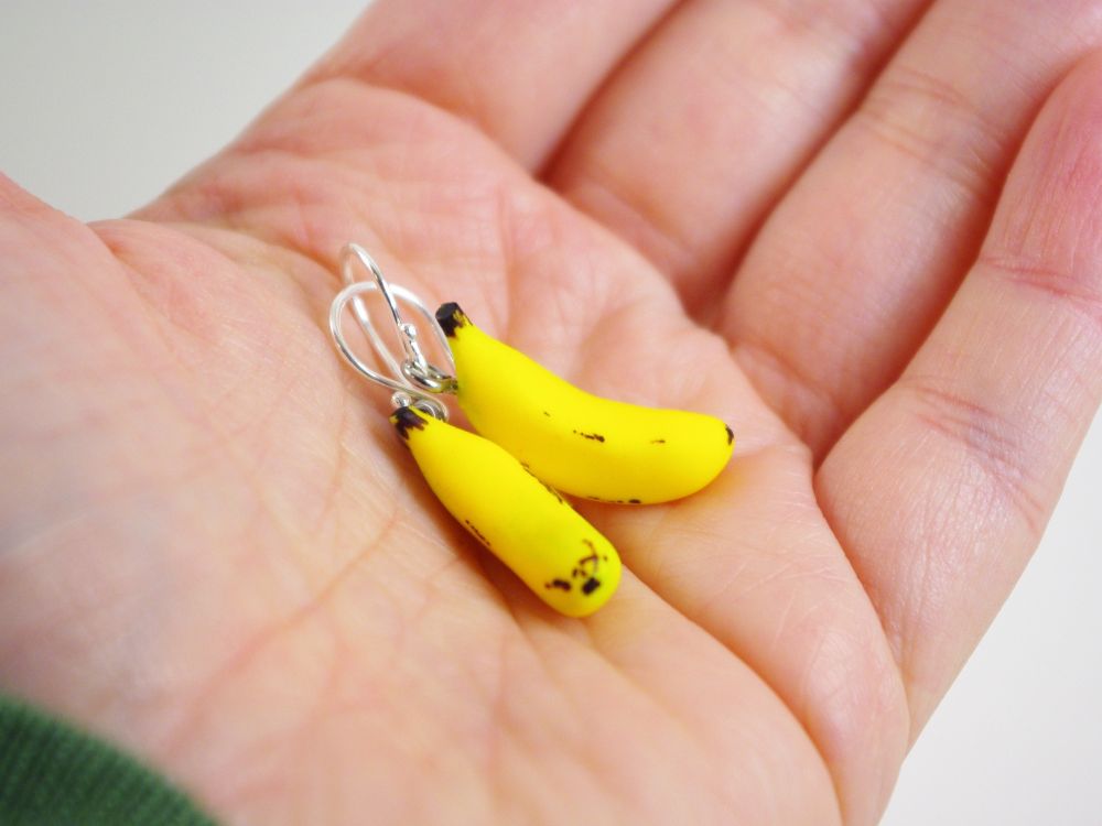 Boucles d'oreilles originales bananes