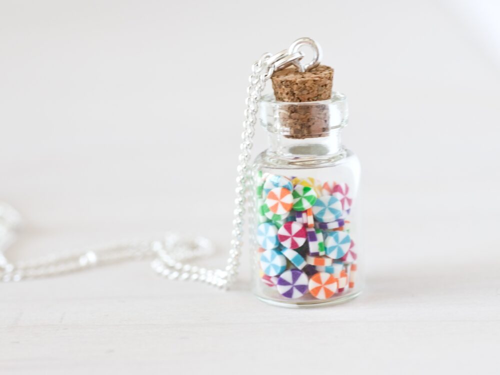 Collier bonbon multicolore