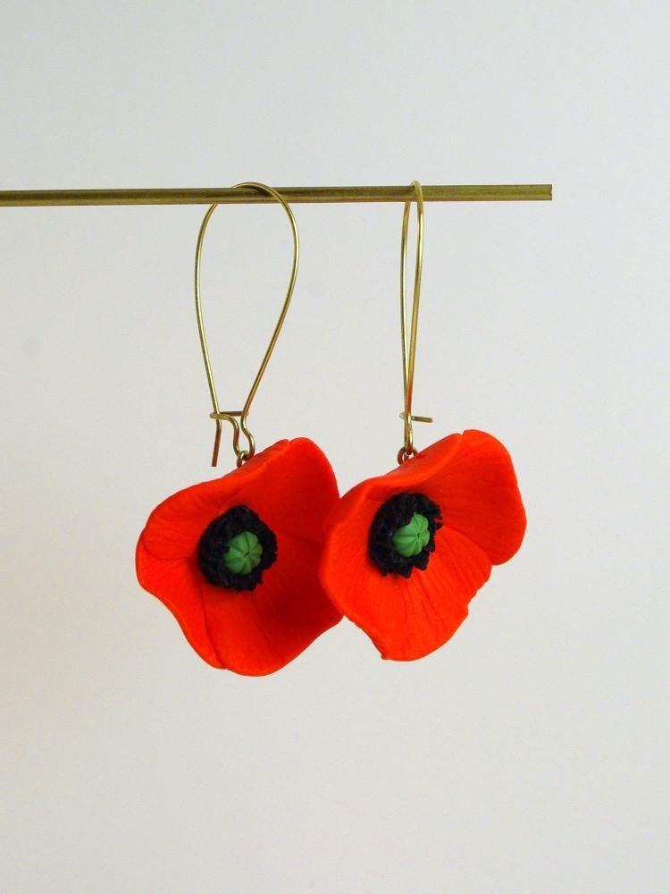 Boucles d'oreilles coquelicots