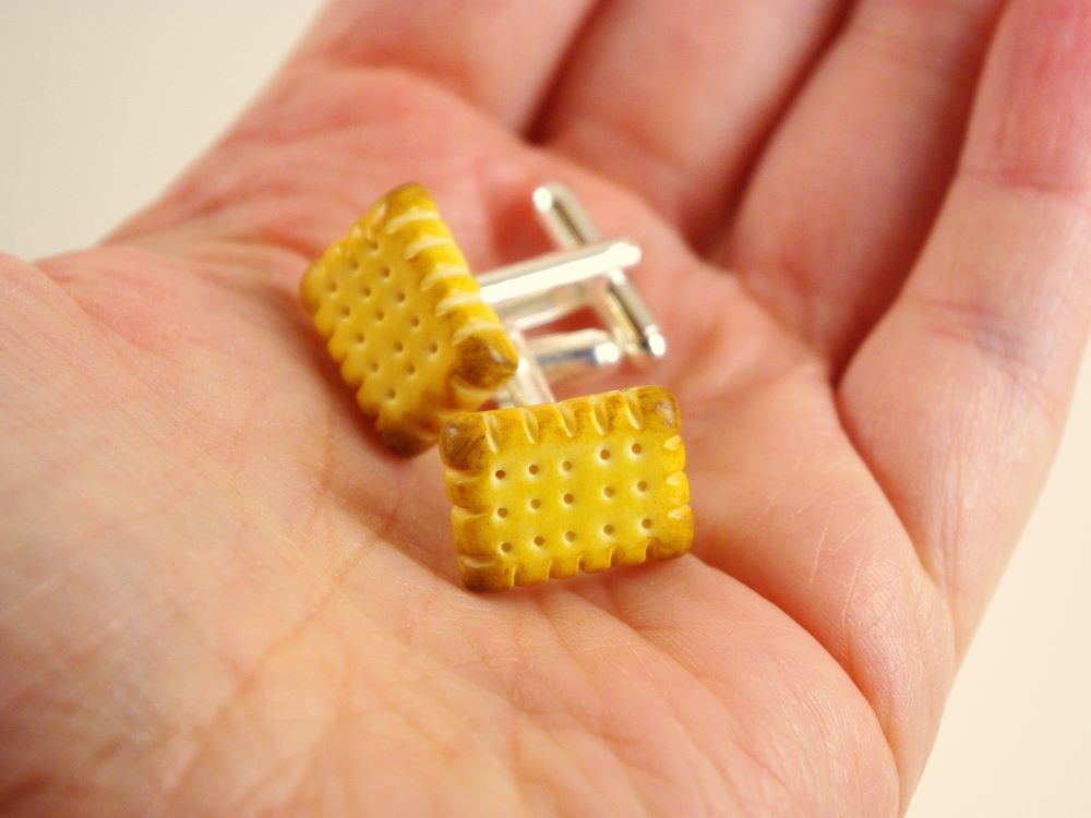 Boutons de manchette biscuits petit beurre