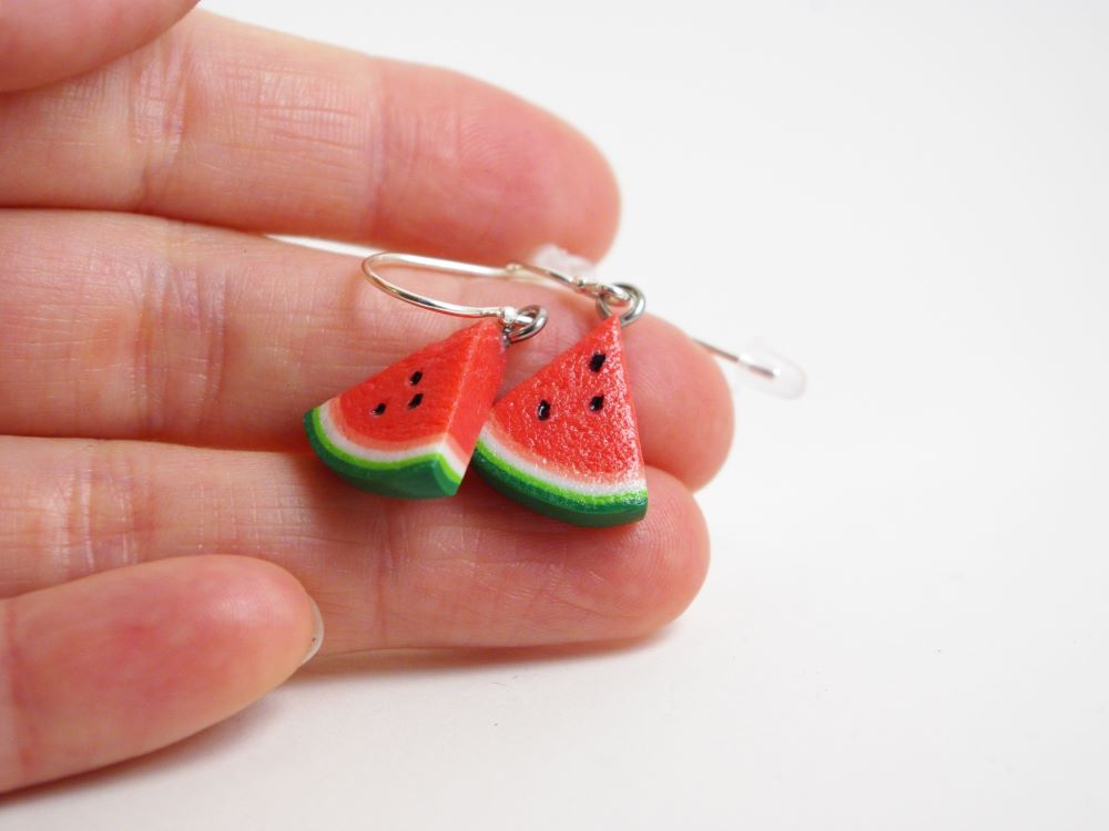 Boucle d'oreille pasteque