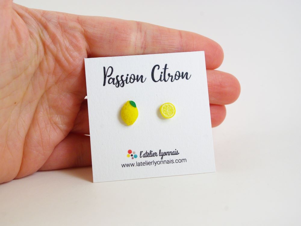 Boucles d'oreilles fantaisie citrons