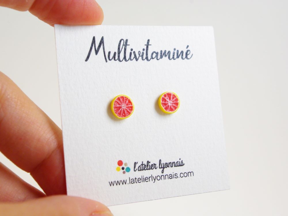Boucles d'oreilles pamplemousse