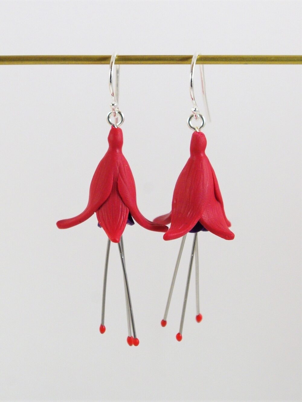 Boucles d'oreilles fleurs Fuchsias