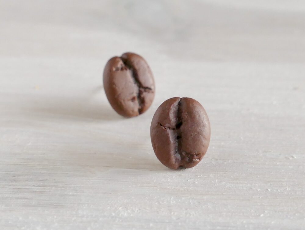 Boucles d'oreilles grain de café