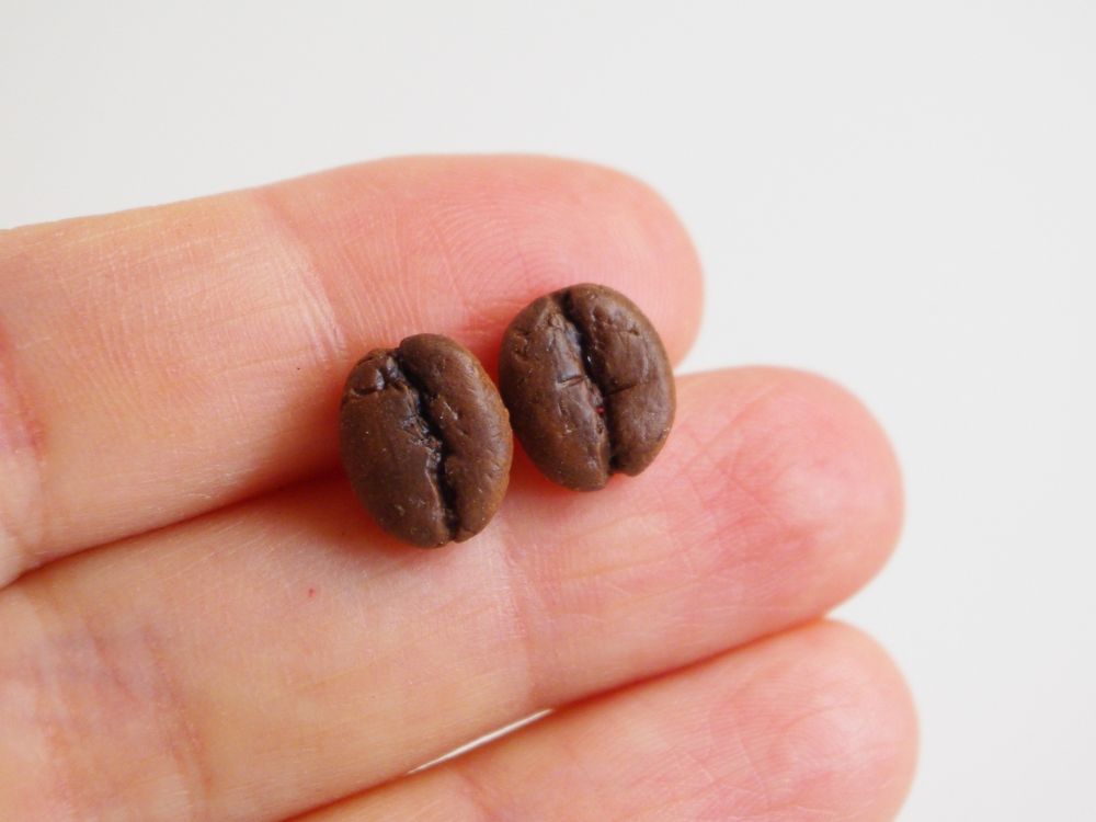 Boucles d'oreilles grain de café