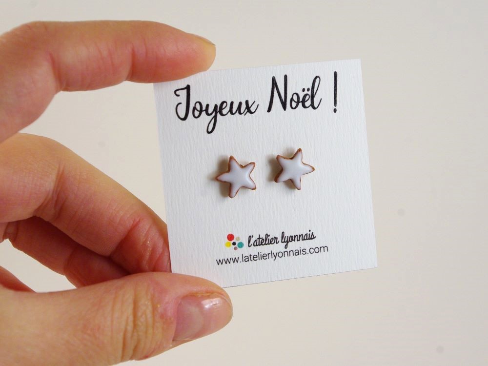 étoiles à la cannelle miniatures en boucles d'oreilles