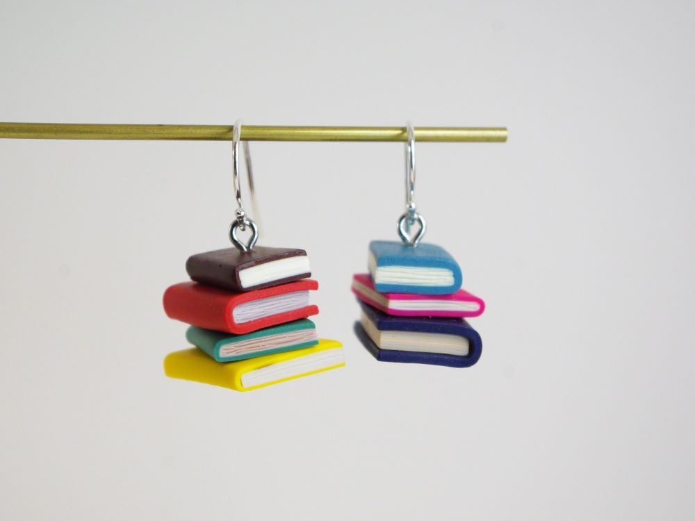 Boucles d'oreilles livres idée cadeau lectrice