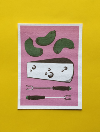 carte-postale-fondue idée-cadeau-fromage-illustrations