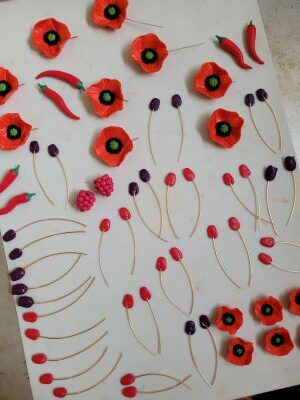 Travail en cours bijoux fleurs